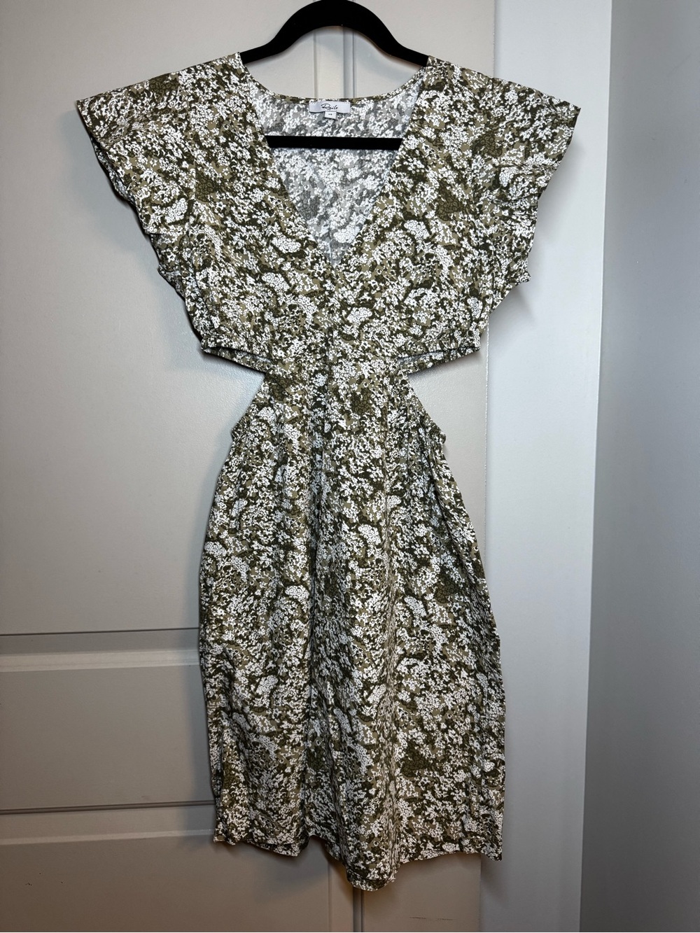 Rails Olive and White Floral Midi Dress